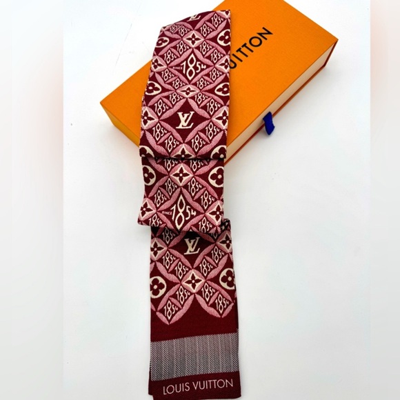 Louis Vuitton Accessories - Louis Vuitton EUC Silk Since 1854 Bandeau Bordeaux